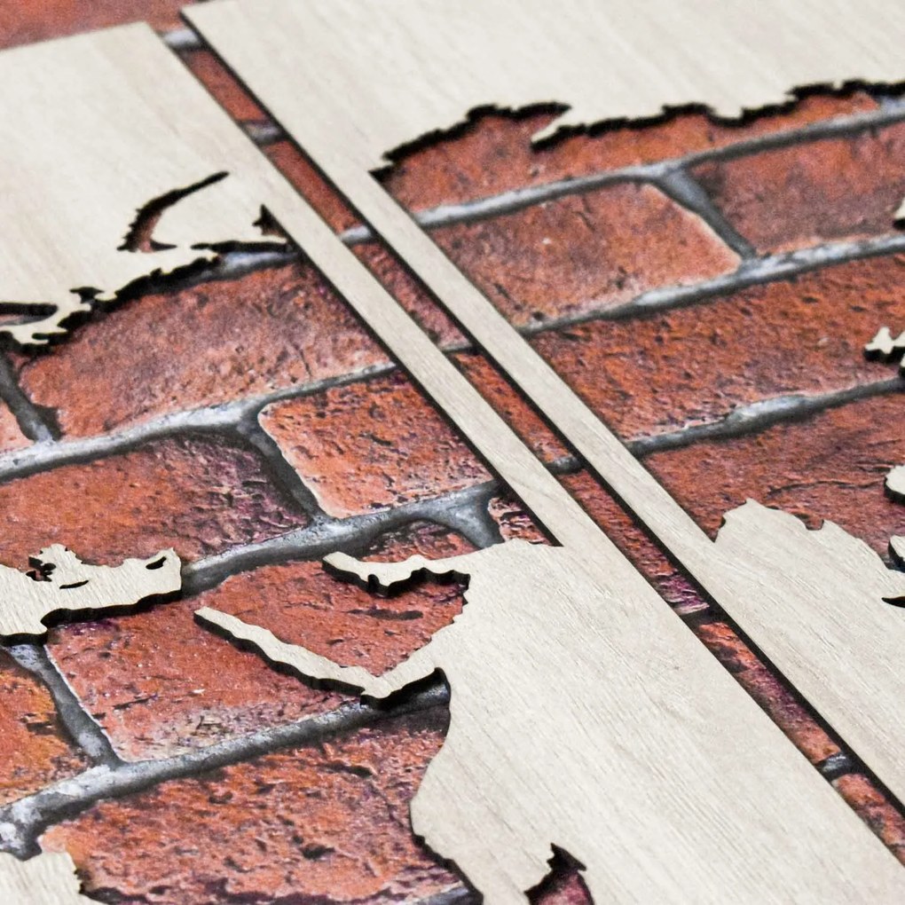 DUBLEZ | Drevená nálepka na stenu - Mapa sveta