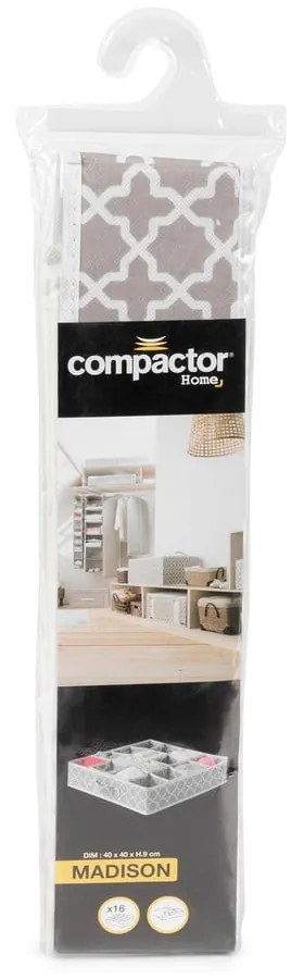 Béžový organizér do zásuvky so 16 priehradkami Compactor, 40 × 40 cm