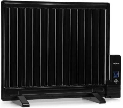 OneConcept Wallander, olejový radiátor, 600 W, termostat, olejové vyhrievanie, plochý dizajn, čierny