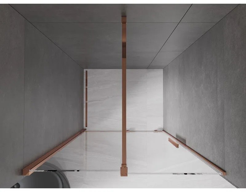 Mexen Velar, posuvné dvere do otvoru 110x200 cm, 8mm číre sklo, ružové zlato, 871-110-000-01-60