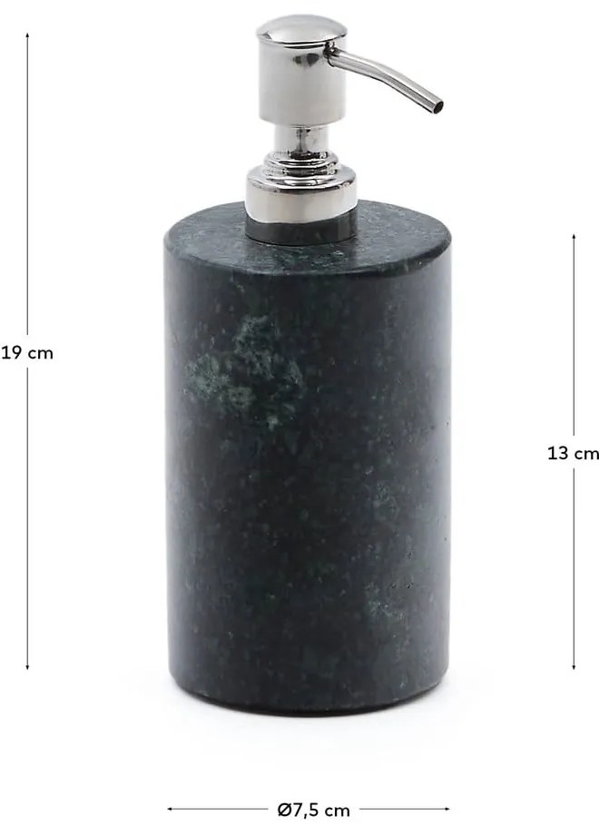 Tmavozelený mramorový dávkovač mydla 200 ml Elenei – Kave Home