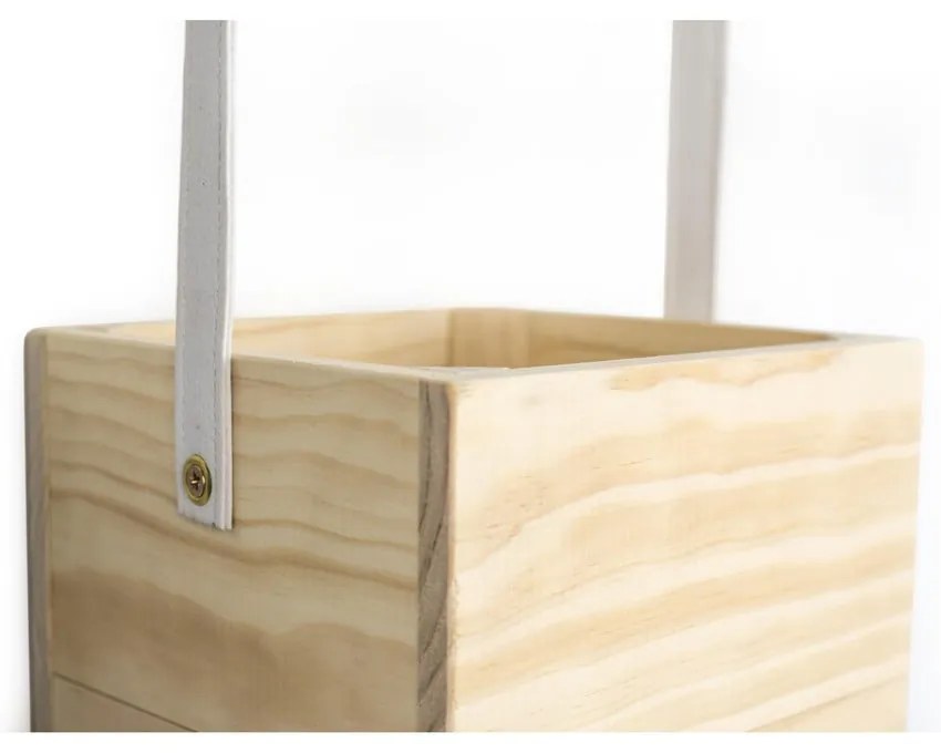 Biely kvetináč z jedľového dreva Surdic Colgantes, 17 x 62 cm