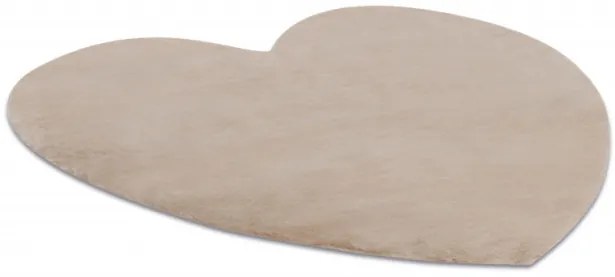 Koberec protišmykový SHAPE 3105 Srdce Shaggy - camel, béžový plyš