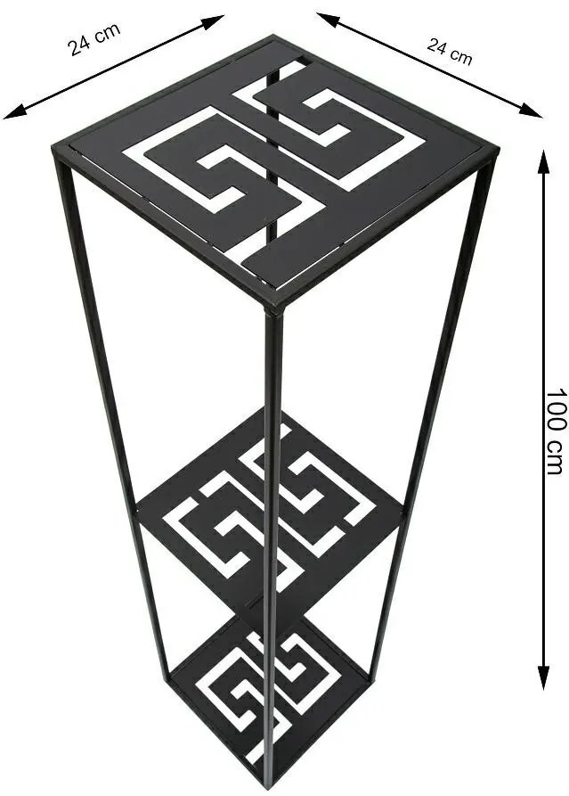 Moderný stojan na kvetináč Labyrint 100 cm ČIERNY