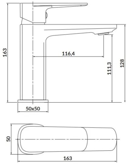 Cersanit S951-390 - Umývadlová batéria LARGA 16,3 cm čierna