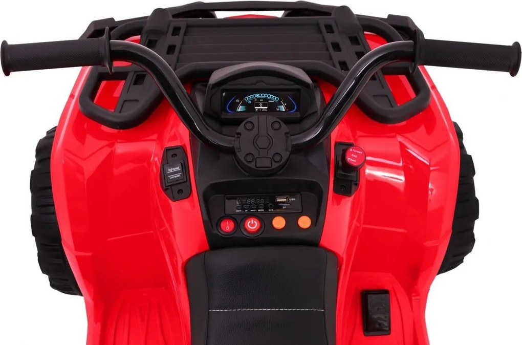 Ramiz Štvorkolka XL ATV 2,4 GHz na batérie pre deti Červená + diaľkové ovládanie + pohon 4x4 + nosič batožiny + pomalý štart + EVA + LED audio