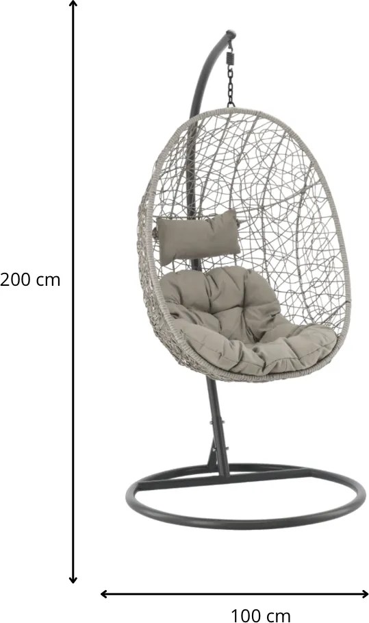 Závesné hojdacie kreslo Token tmavošedé