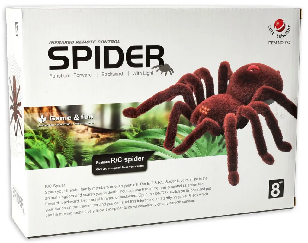KIK Diaľkovo ovládaná tarantula – chlpatý robotický pavúk s ovládačom