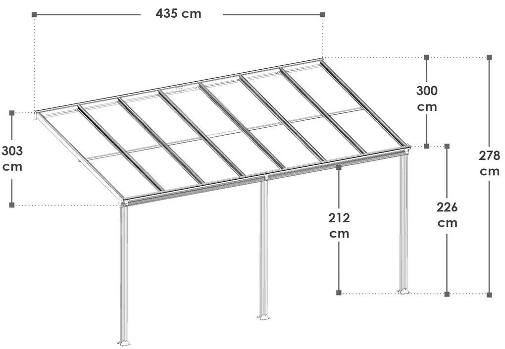 InternetovaZahrada - Furnigo Hliníková pergola Borneo 4x3 m - biela