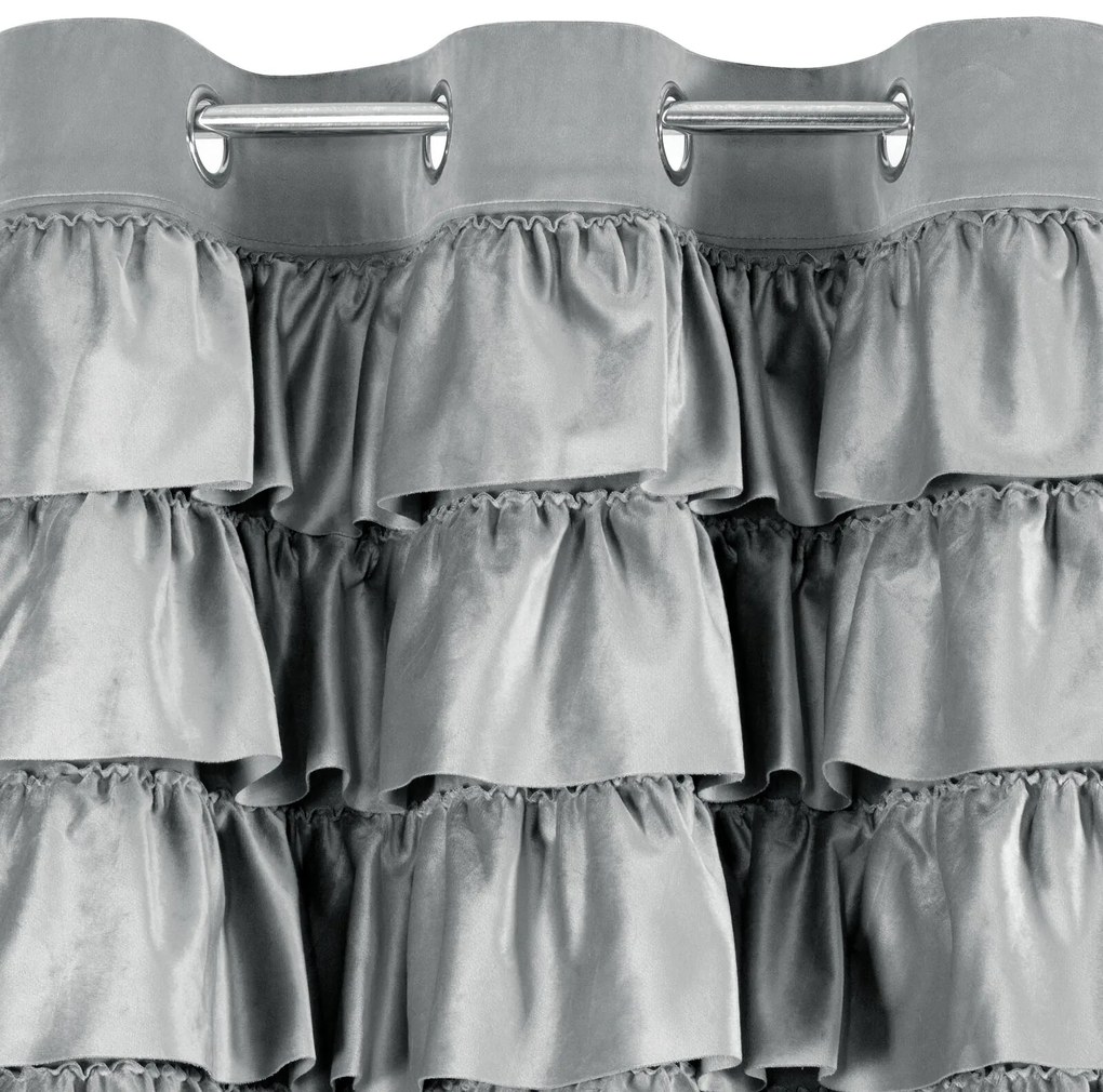 ZATEMŇOVACÍ ZÁVES NA KRÚŽKOCH AURA 140X250 CM STRIEBORNÁ