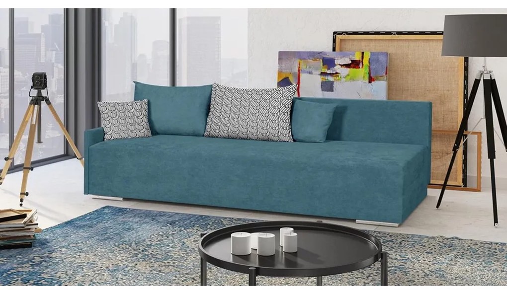 Pohovka pre 3 osoby s funkciou spania START Tyrkysová