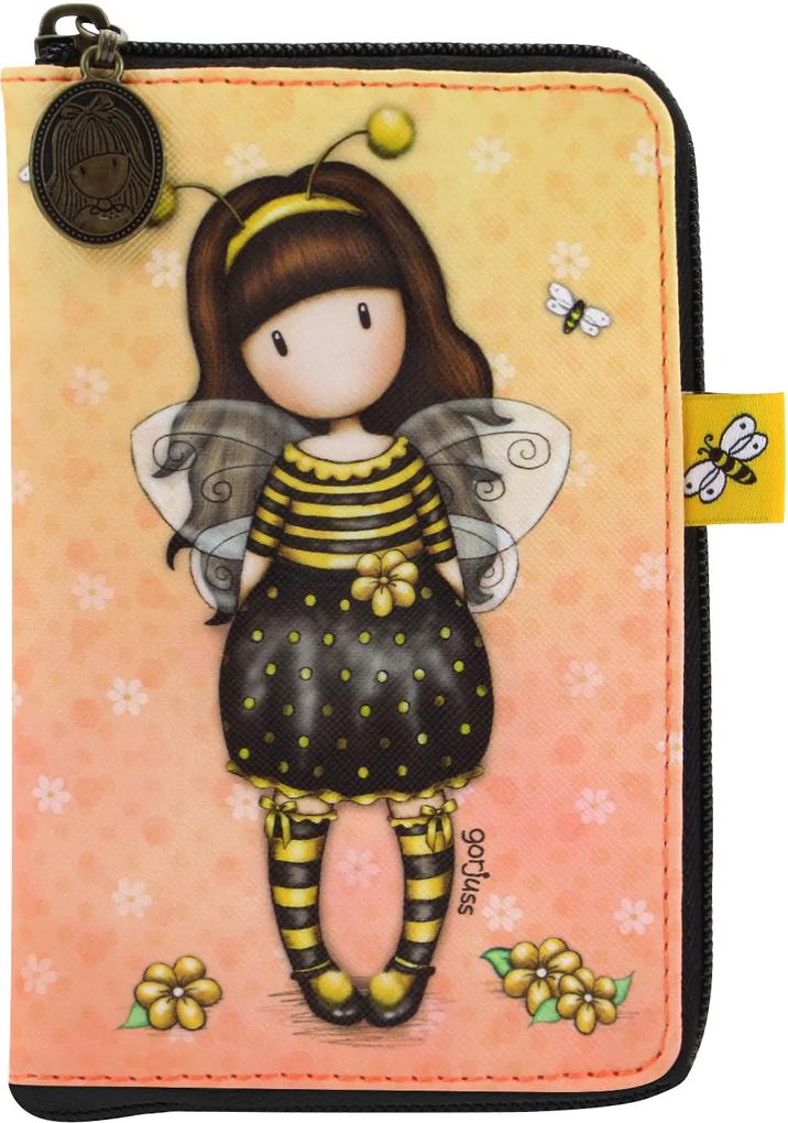 Santoro London - Skladacia Nákupná taška - Gorjuss - Bee-Loved (Just Bee-Cause) Čierna, žltá, krémová