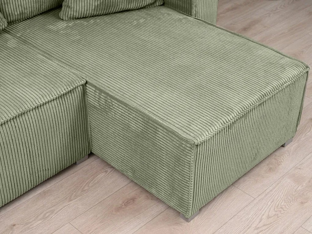 Mentolová rohová pohovka SMART COSARO, obojstranná + 2 vankúšiky ZADARMO