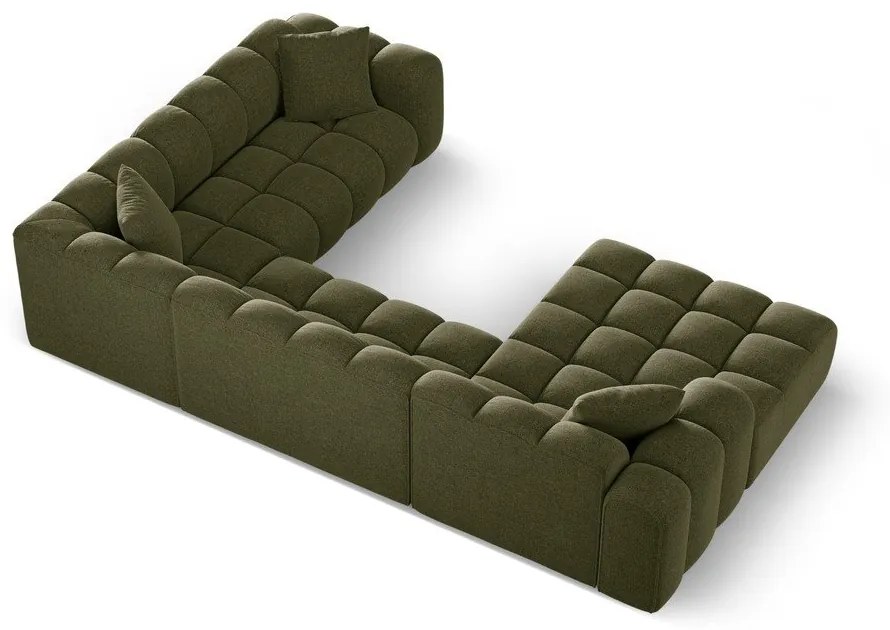 Zelená ženilková rohová pohovka (pravý roh/do tvaru "U") Treno – Cosmopolitan Design