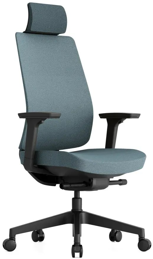 OFFICE MORE -  OFFICE MORE Kancelárska stolička K50 BLACK modrá