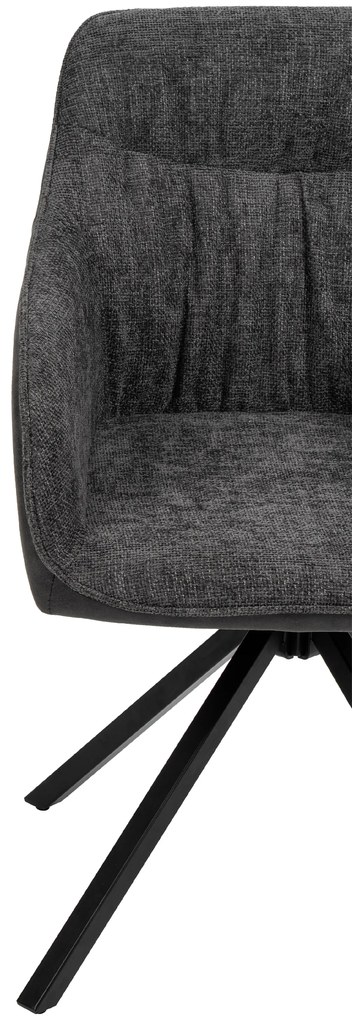 Noela Otočná jedálenská stolička látková LOREN tmavo šedá
