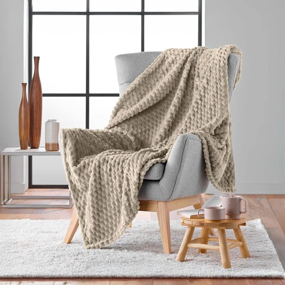 Taupe deka z mikroflanelu 125x150 cm Mini Frosty – douceur d'intérieur
