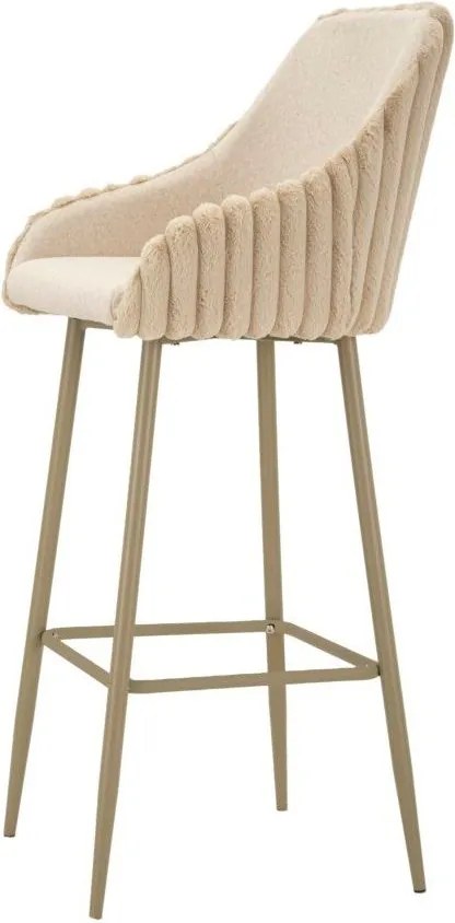 Krémové čalúnené barové stoličky v súprave 2 ks s podrúčkami (výška sedadla 78 cm) Alaska – Mauro Ferretti