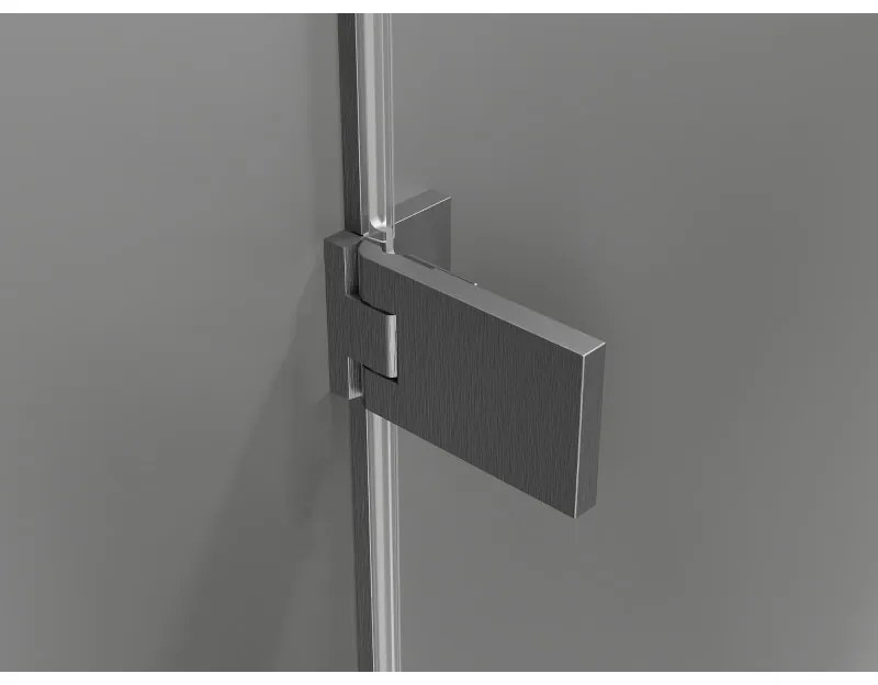 Mexen Lunar-F Duo, sklápací sprchový kút 90 x 90 cm, 8mm číre sklo, profil grafit brúsený, 836-090L-090P-66-00
