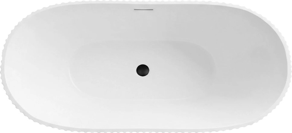 Rea Atena, voľne stojaca vaňa 1700x730x710 mm, biela, zlatý matný click-clack, KPL-W7127