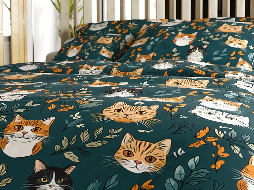 Polybavlnené obliečky CATTAMI POLY tmavozelené Rozmer obliečky: 70 x 90 cm | 140 x 220 cm