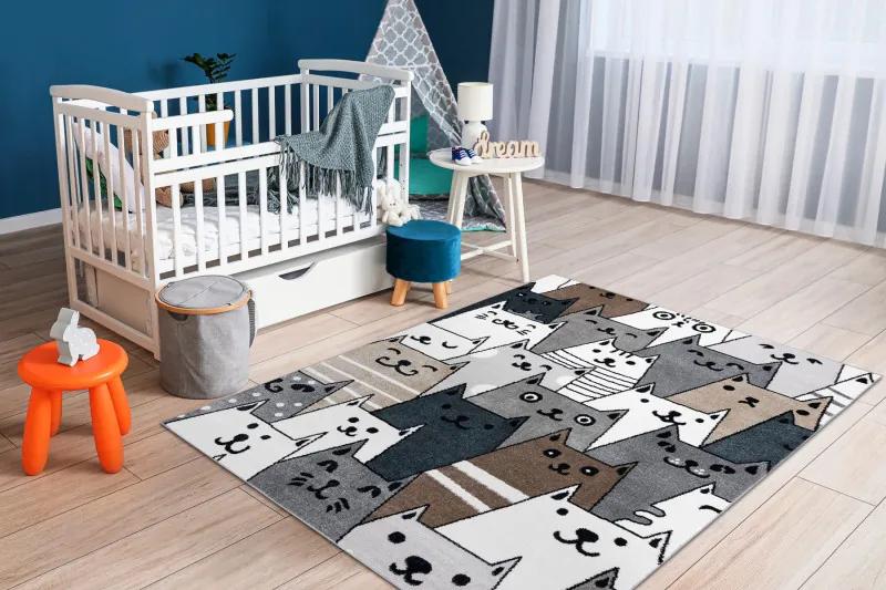 Dywany Łuszczów Detský kusový koberec Fun Gatti Cats multi - 200x290 cm