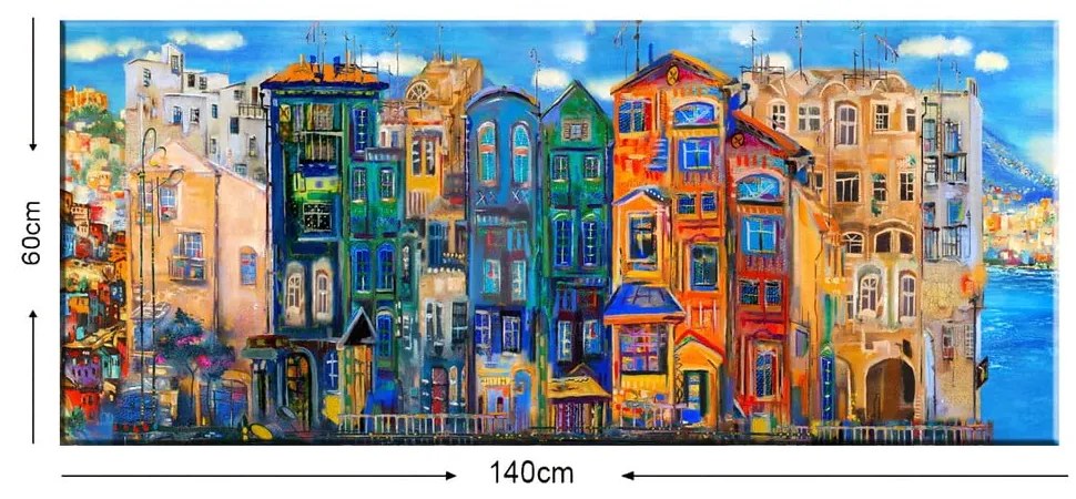 Obraz Tablo Center Colorful Houses, 140 × 60 cm