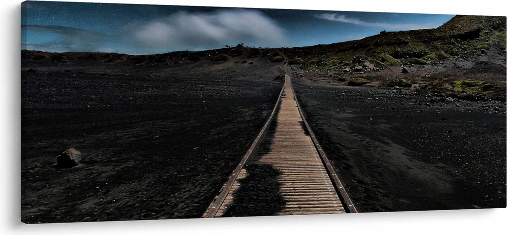 Obraz drevenej cesty za súmraku (120x50 cm)