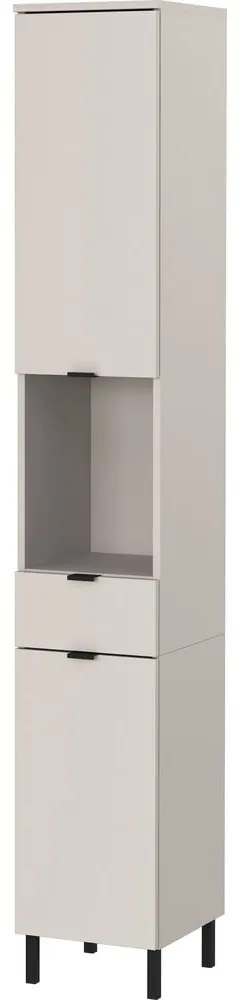 Krémová vysoká/úzka kúpeľňová skrinka 30x190 cm Arcena – Germania