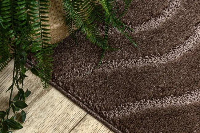 Kúpeľňový koberček SUPREME WAVES vlny, hnedý