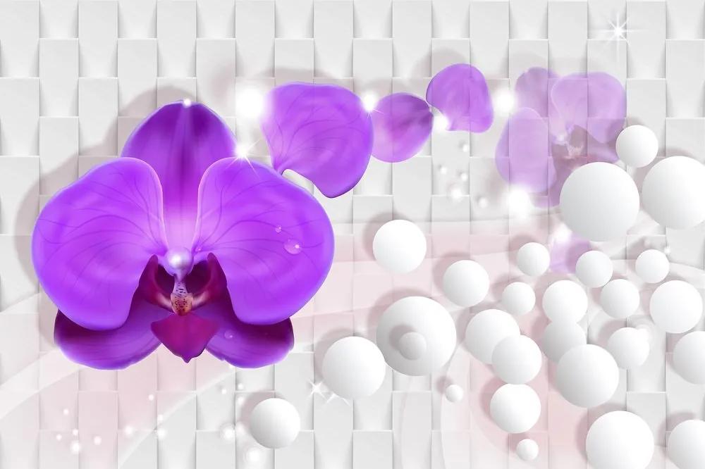 Samolepiaca tapeta orchidea na abstraktnom pozadí - 225x150