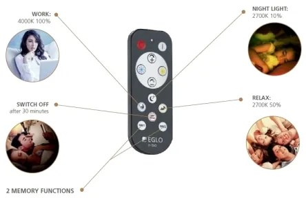 Eglo 98891 - LED Stmievateľné stropné svietidlo ZUBIETA-A LED/18W/230V + DO