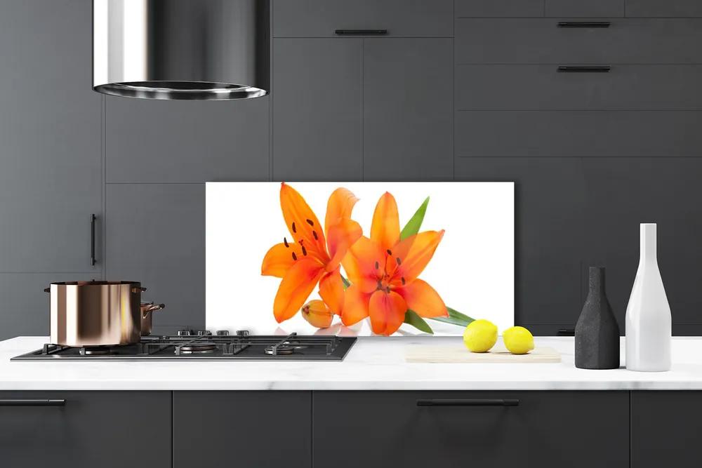 Nástenný panel  Oranžové kvety 120x60 cm