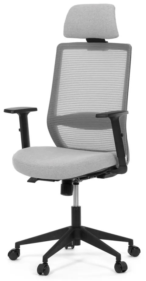 Kancelárska ergonomická stolička SENA — sieť / látka, čierna / šedá
