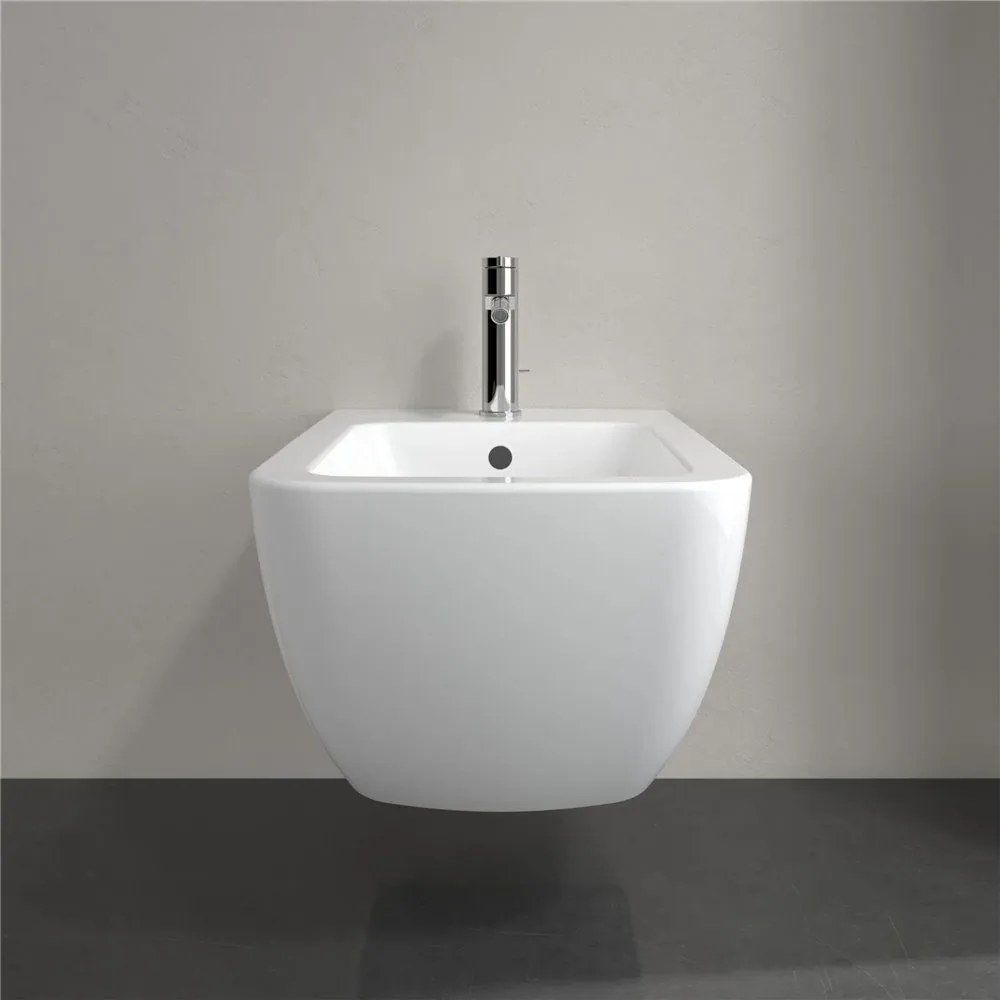 VILLEROY &amp; BOCH Venticello závesný bidet s otvorom, s prepadom, 375 x 560 mm, biela alpská, 44110001