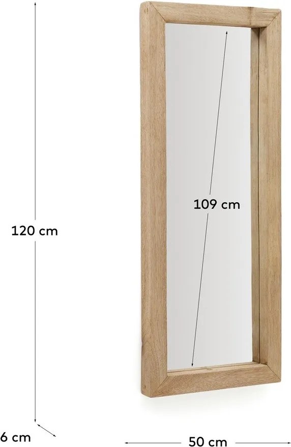 Nástenné zrkadlo s dreveným rámom 50x120 cm Maden – Kave Home