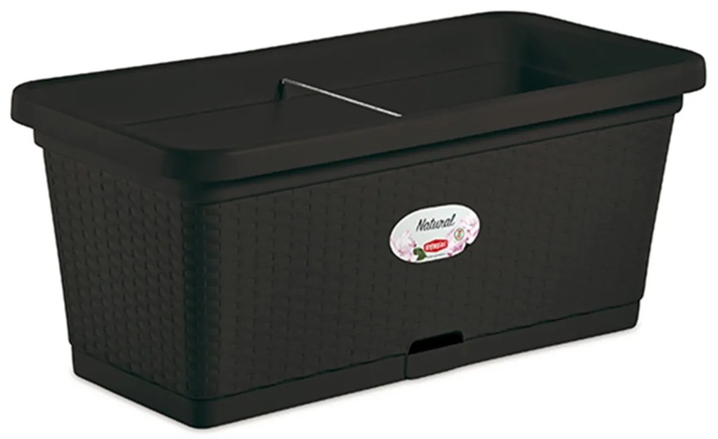 STEFANPLAST Hrantík samozavlažovací Natural flower 80cm, antracit