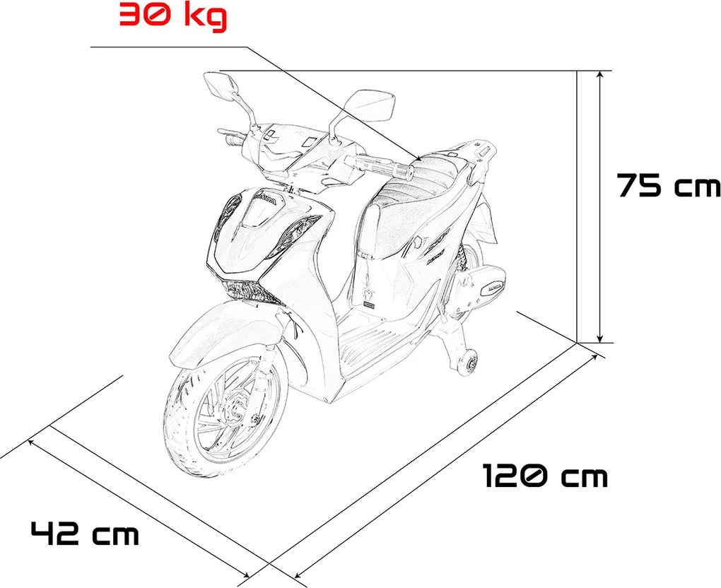 Ramiz Vozidlo Motorový skúter HONDA SH125I Červená