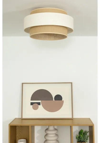 Stropné svietidlo BOHO 1xE27/60W/230V pr. 40 cm krémová/juta