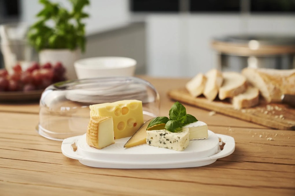 Dóza, box na sýry se vzduchotěsným krytem a krájecí deskou FRESH