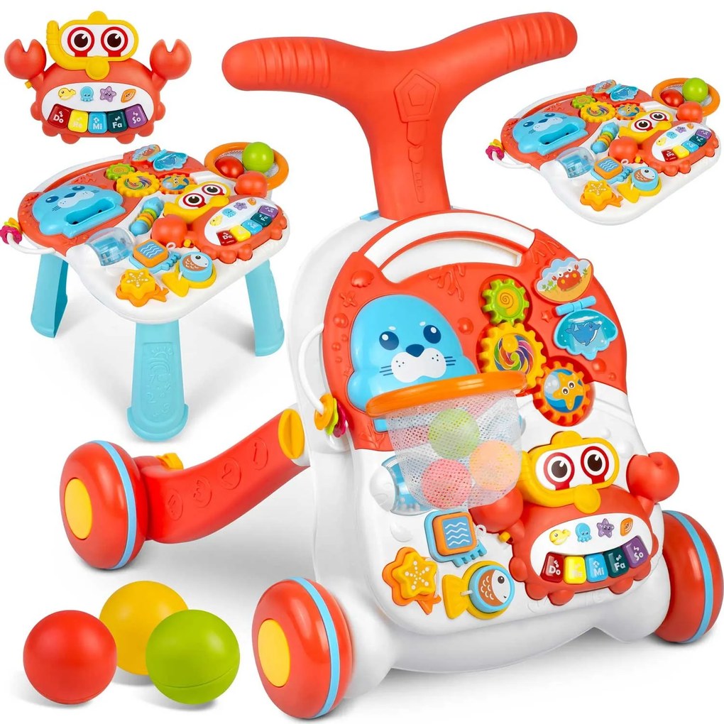 Ricokids Vzdelávacie chodítko 2 v 1 RK-810 biely a červený
