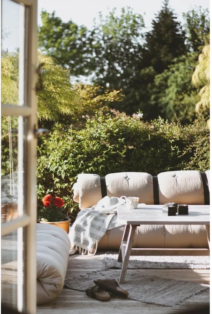 Tmavosivá rozkladacia pohovka vhodná do exteriéru Karup Design Design OUT™ Buckle Up Dark Grey