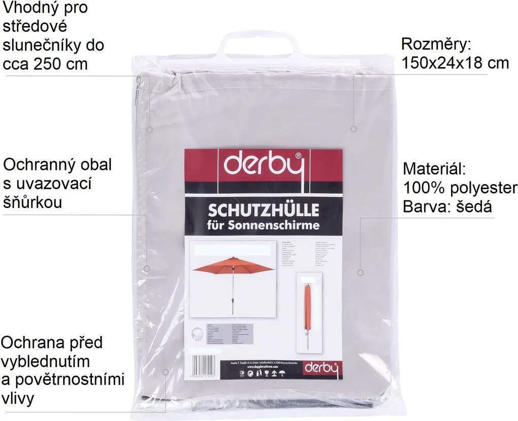 Derby Basic - ochranný obal pre stredové slnečníky do 250 cm