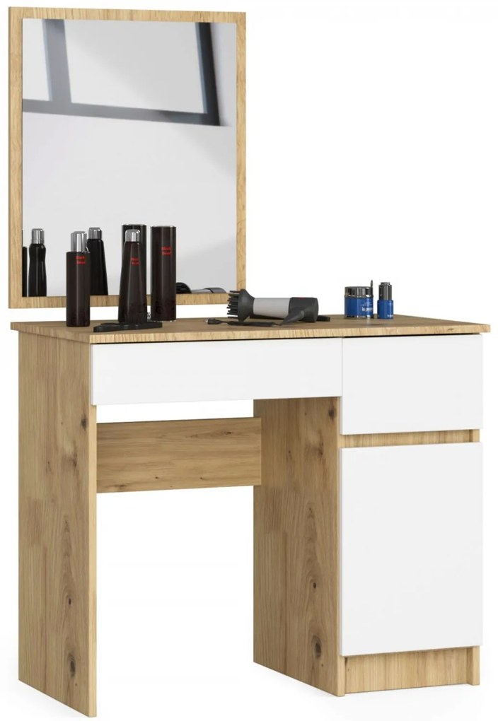 Toaletný stolík P-2/SL 500x600 pravá - dub artisan/biela