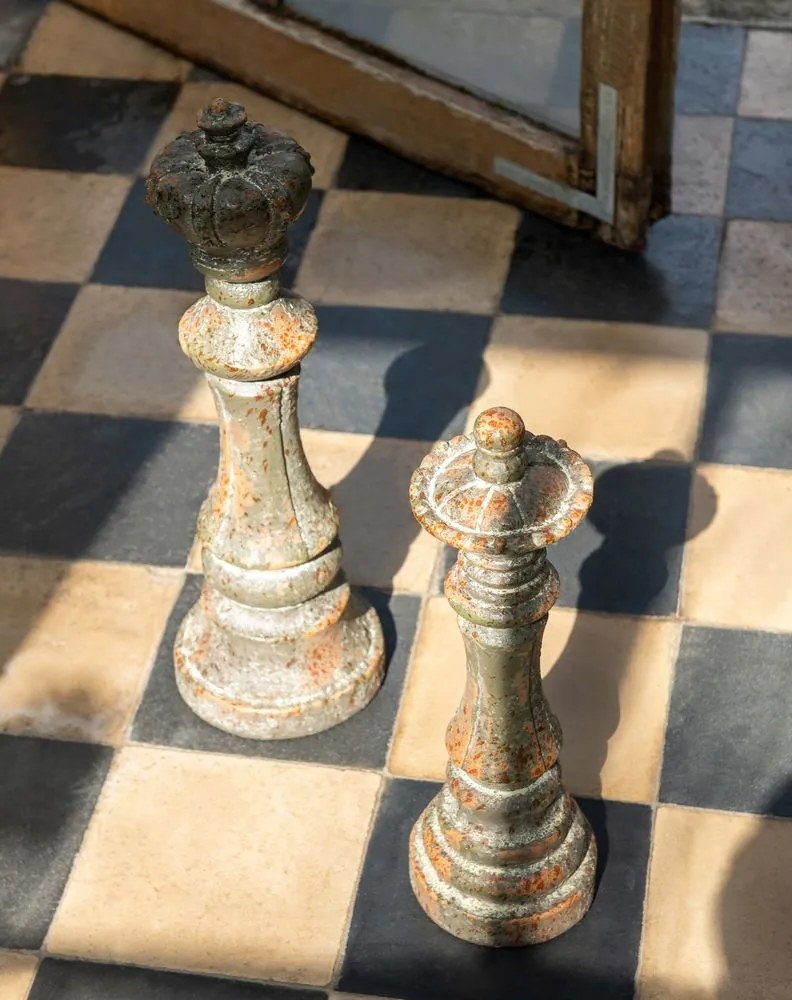 Zelená antik dekorácia šachovej figúrky Antiqou - 15*15*51cm
