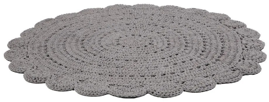 Sivý ručne háčkovaný bavlnený koberec Nattiot Alma, ⌀ 120cm
