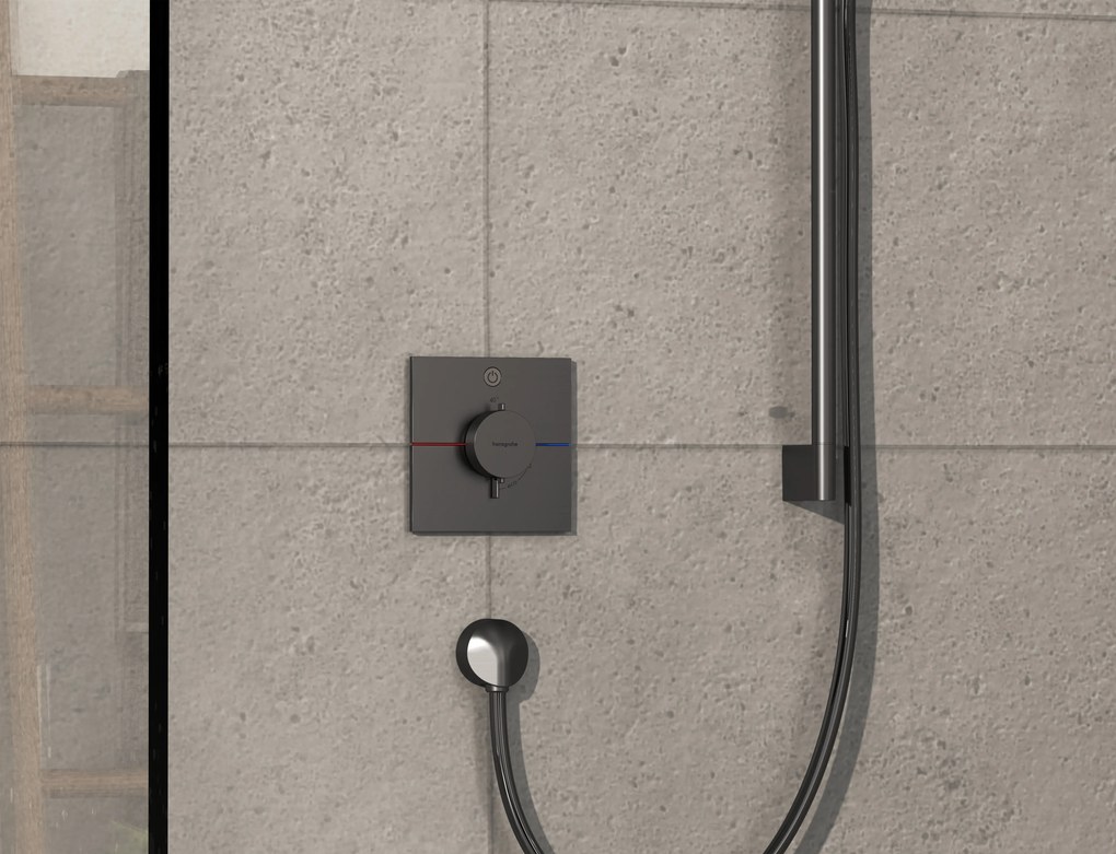 Hansgrohe ShowerSelect Comfort E, termostat pod omietku pre 1 spotrebič, kartáčovaný čierny chróm, HAN-15571340