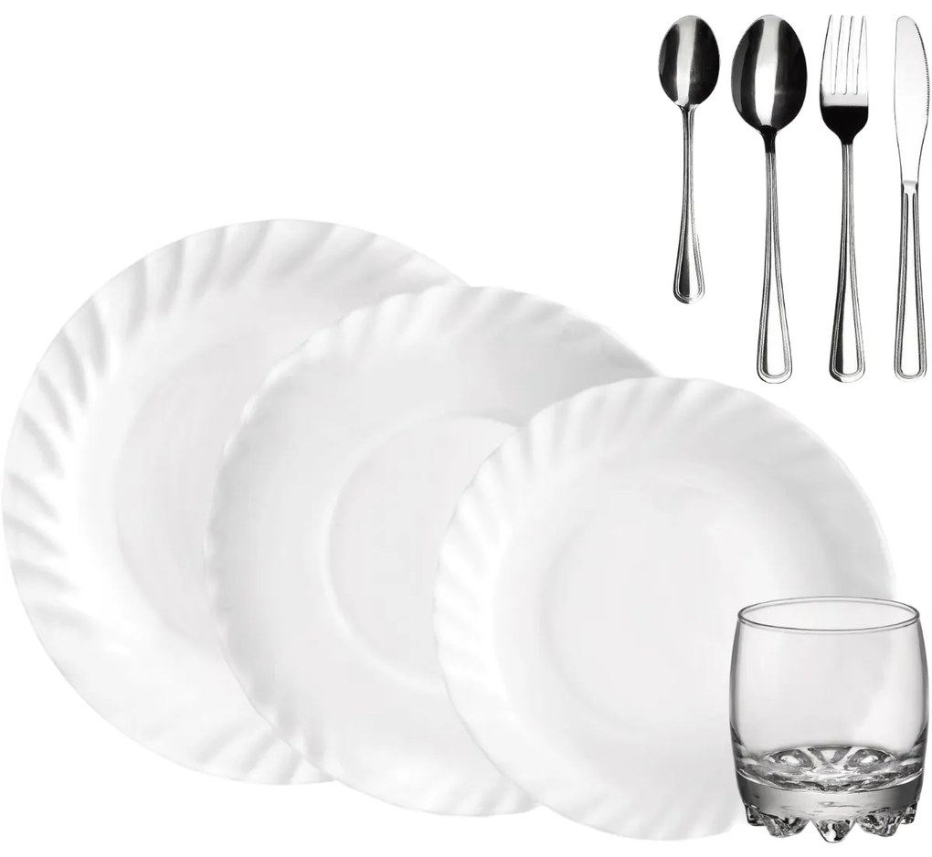 Bormioli Rocco 48-dielna jedálenská súprava s príbormi Prima & Hanna