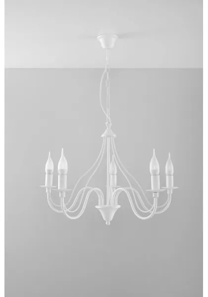 Luster na reťazi MINERWA 5 5xE14/40W/230V biela