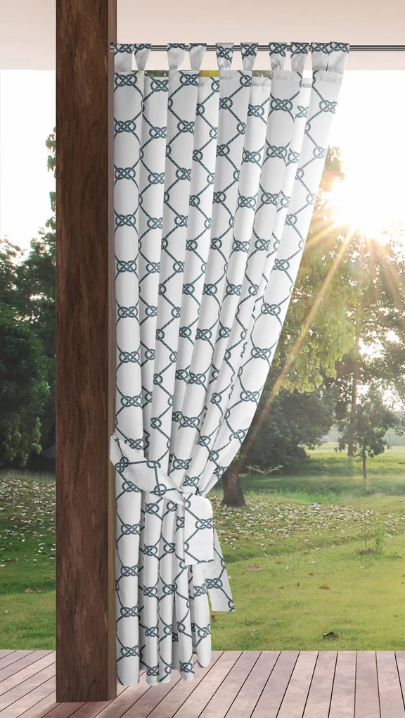 ZÁHRADNÝ VODEODOLNÝ ZÁVES NA PÚTKACH GARDEN 155X240 CM VZOROVANÁ